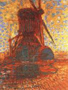 Piet Mondrian molen mill the winkel mill in sunlight,1908 oil painting on canvas